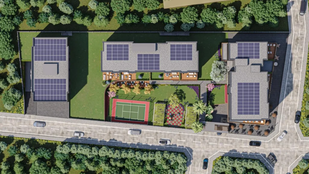 Erengül Konakları Kurtköy projesi vaziyet planı kuş bakışı görünümü